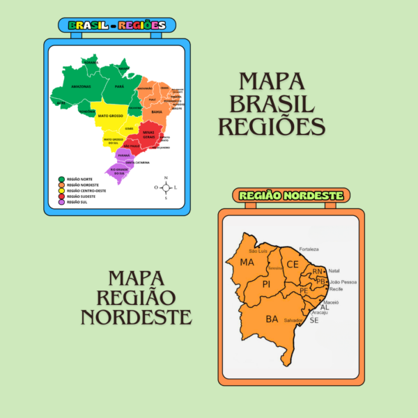 Kit Escolar Mapas das Regiões do Brasil - Imagem 4