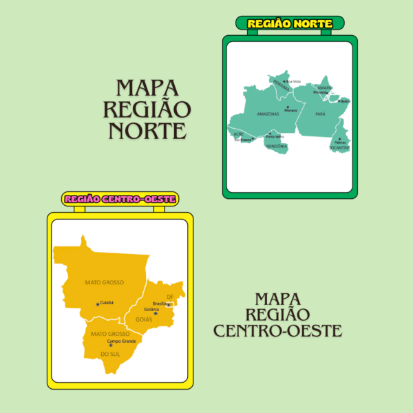 Kit Escolar Mapas das Regiões do Brasil - Imagem 3