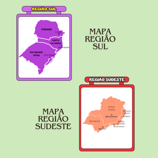Kit Escolar Mapas das Regiões do Brasil - Imagem 2