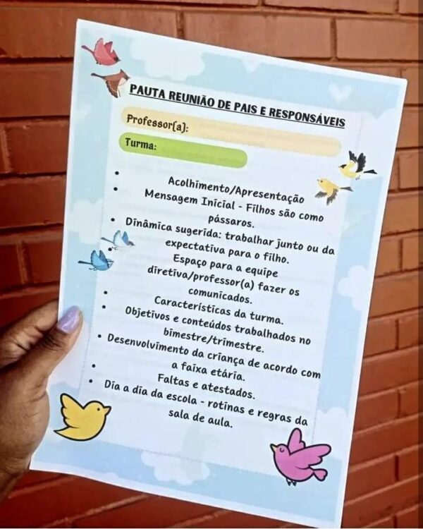 🐦 Reunião de Pais - Tema Pássaros 🐦 - Imagem 3