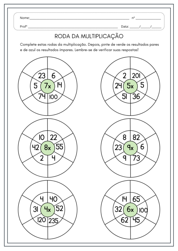 Material Gratuito! Roda das Operações: Adição e Multiplicação 🎉 - Imagem 3