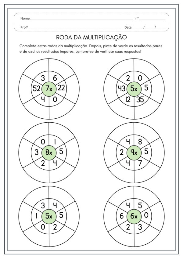 Material Gratuito! Roda das Operações: Adição e Multiplicação 🎉 - Imagem 2