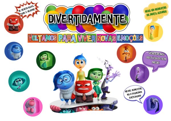 Painel de Volta às Aulas com o Tema do Filme Divertidamente! 🎉📚 - Imagem 2