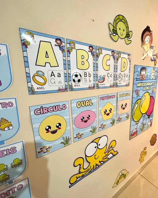 Kit Decoração Sala de Aula - Fundo do Mar - Imagem 11