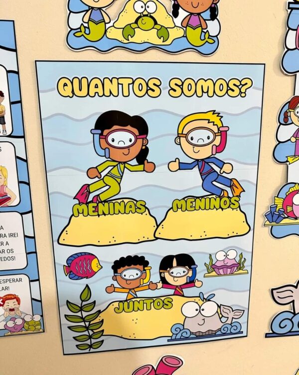 Kit Decoração Sala de Aula - Fundo do Mar - Imagem 8