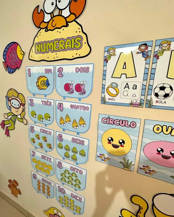 Kit Decoração Sala de Aula - Fundo do Mar - Imagem 9