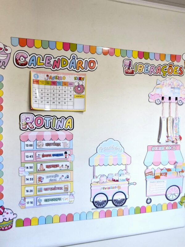 🎉MATERIAL PEDAGÓGICO: ROTINA ESCOLAR - TEMA DOCES! 🍭🍬 - Imagem 3
