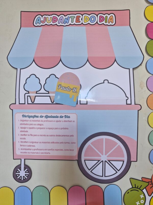 🎉 AJUDANTE DO DIA - TEMA DOCES! 🍭🍬