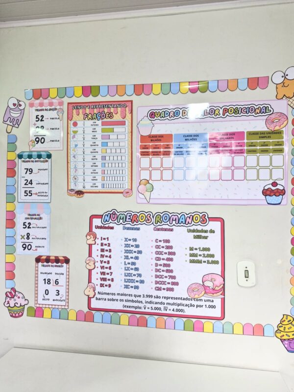 🎉Cantinho Matemático Pedagógico - Tema Doces 📚✏️