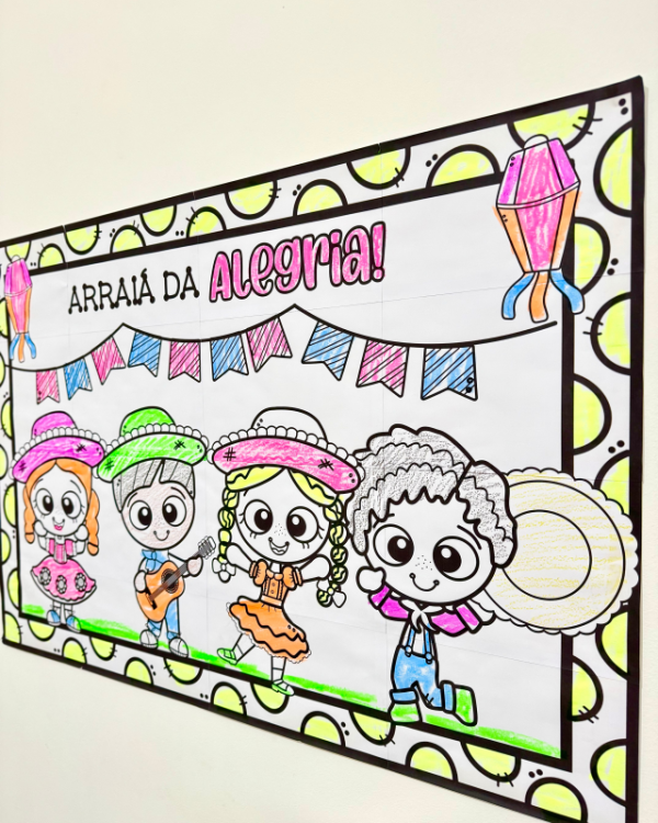 🖍️🌽Cartaz gigante de Festa Junina pra colorir!🖍️🌽 - Imagem 5