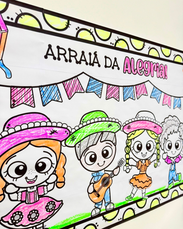 🖍️🌽Cartaz gigante de Festa Junina pra colorir!🖍️🌽 - Imagem 2