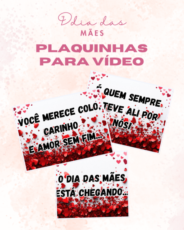 🌷✨Plaquinhas para emocionar o vídeo do Dia das Mães 🌷✨