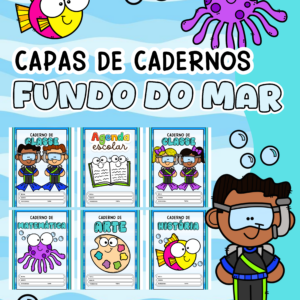 CAPINHAS DE CADERNO - FUNDO DO MAR