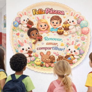 🐰🌸 PAINEL DE PÁSCOA – RENOVAR, AMAR E COMPARTILHAR!