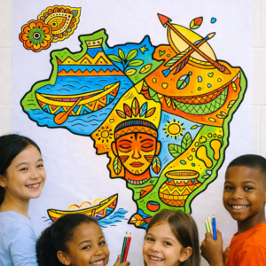 ✨ Painel Colorir é Valorizar os Povos Indígenas do Brasil