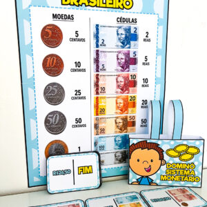 Kit Cartaz + Dominó Sistema Monetário Brasileiro