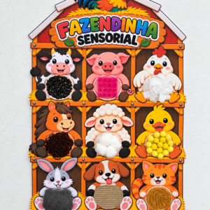 Fazendinha Sensorial para Imprimir – Painel de Texturas para Educação Infantil