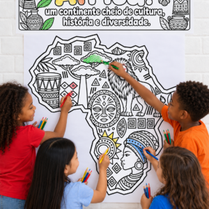 Mapa da África para Colorir – Painel Coletivo Cultural