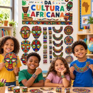 Oficina de Cultura Africana para Imprimir – Máscaras, Colares e Mandalas