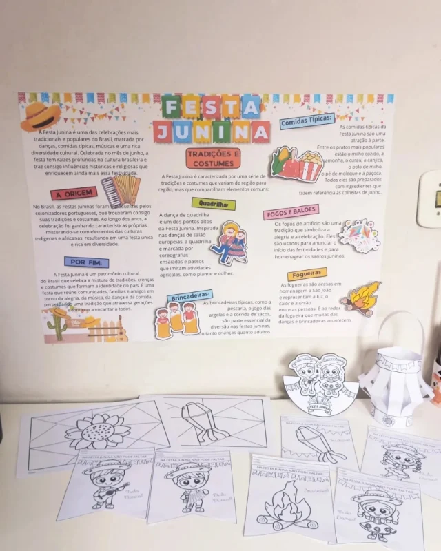 🎉🎨✨ Painel 3D Festa Junina! ✨🎨🎉

🌽🔥 Vamos deixar a escola no clima junino com o nosso novo material pedagógico! Apresentamos o Painel 3D Festa Junina, perfeito para trazer a história dessa celebração e atividades de arte para a sala de aula.

🖍️ O kit inclui:

10 modelos de bandeirinhas para colorir 🎨

2 modelos de lanternas festivas 🏮

Boneco Vai-Vem para montar e brincar 🤹‍♂️

👧🧒 Os alunos vão adorar personalizar e dar vida a esses itens, enchendo a escola de cores e alegria junina! 🌟

📚🌟 Benefícios:

Enriquecimento cultural sobre a Festa Junina 📖

Desenvolvimento da criatividade e habilidades motoras 🖌️
Ambiente escolar decorado e festivo 🌈

🔗 Adquira agora e transforme sua escola em um verdadeiro arraial! Clique no link da bio ou nos chame no direct para mais informações.

#FestaJunina #Painel3D #ArtesNaEscola #DecoraçãoEscolar #MaterialPedagógico #InovaçãoNaEducação  #AlegriaJunina #EducaçãoInfantil #anosiniciais