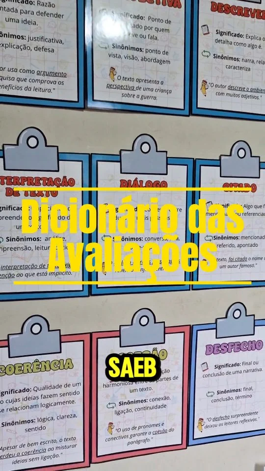 🎯 Vai fazer SAEB, SARESP ou SPAECE?

👉 Então você precisa conhecer o 📘 Dicionário das Avaliações!

🔑 O material completo inclui:

✅ 26 palavras essenciais que mais aparecem nas avaliações externas
✅ Significados + exemplos práticos para interpretação e gramática
✅ 10 exercícios de treino com gabarito
✅ Jogo exclusivo: Bingo Vocabulário Nota 10 🎲
✅ Manual de instruções para professores e alunos
✅ Tudo em PDF pronto para impressão 🖨️

💡 Perfeito para revisão e reforço antes das provas externas!

💰 Apenas R$ 12,90

📲 Clique no link da bio ou escreva “SAEB” nos comentários/DM para garantir o seu material!

🚀 Estude de forma prática, divertida e estratégica.

📘 Seu Vocabulário Nota 10 começa aqui!

#SAEB #SARESP #SPAECE #AvaliaçõesExternas #Educação  #VocabulárioNota10 #MaterialPedagógico