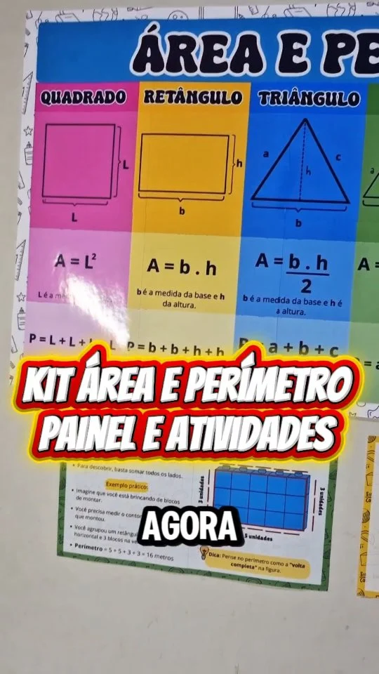 ✨📏 LANÇAMENTO ESPECIAL PARA PROFESSORES! 📐✨

🚀 Chegou o KIT ÁREA E PERÍMETRO – Painel + Atividades do projeto Matemática Sem Crise!

💡 Ideal para turmas dos anos iniciais e finais do Ensino Fundamental.

💰 Tudo isso por apenas R$ 9,50!

📌 Transforme suas aulas em momentos divertidos, claros e sem crise.

📚 Leve mais recursos visuais e aprendizagem ativa para seus alunos!

👉 Garanta já o seu kit e facilite o ensino de área e perímetro!

#ÁreaEPerímetro #EnsinoFundamental #AtividadesMatemática #RecursosPedagógicos #AulaDivertida